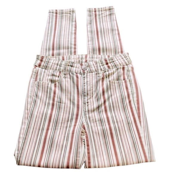 American Eagle Hi-Rise Jegging Size 4 Cream and Pink Stripe - Picture 1 of 8